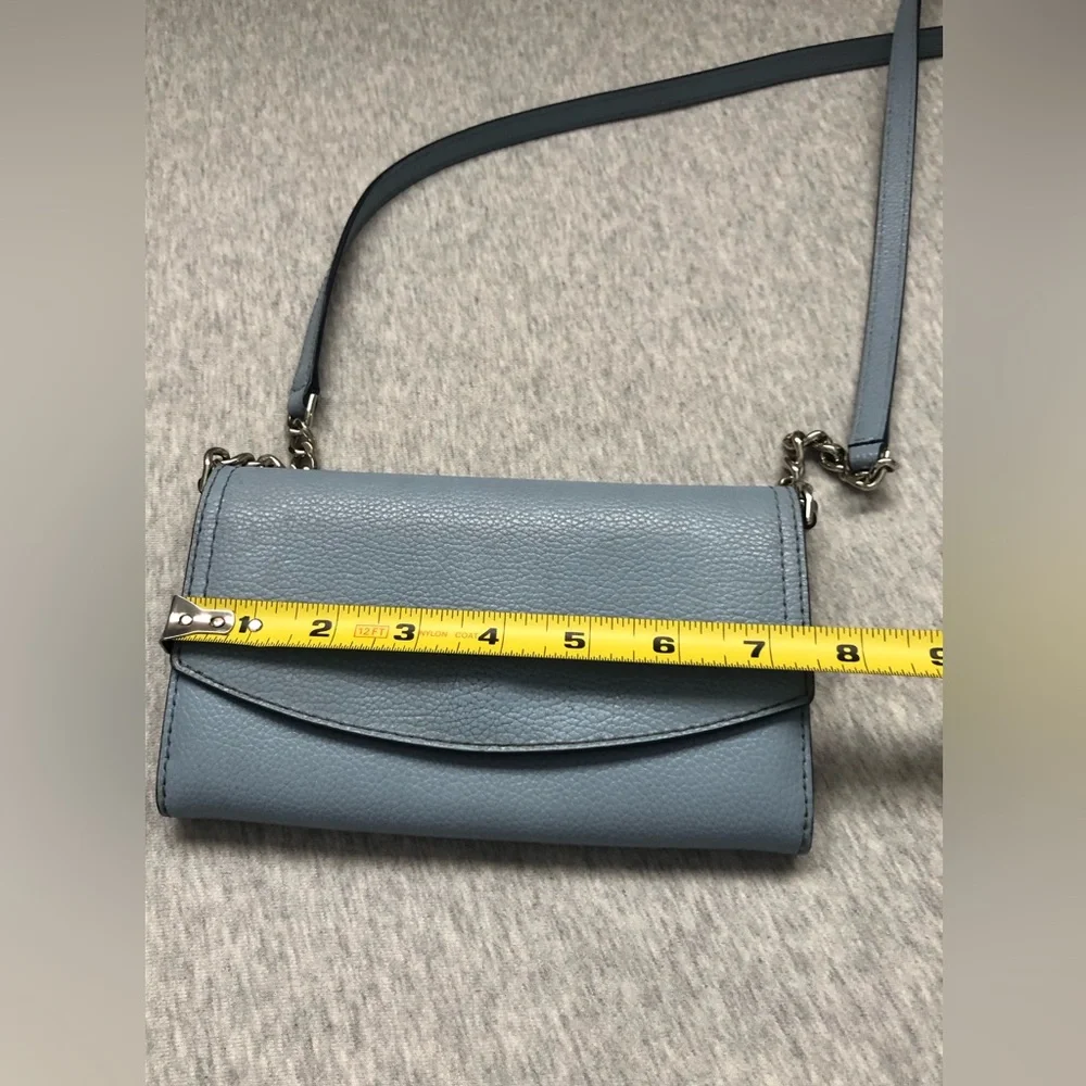 Kate Spade Leather Crossbody Blue Detachable Strap Purse Handbag Clutch